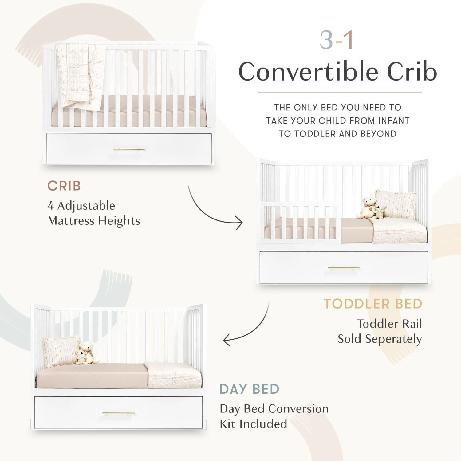 HushCrib 3-in1 Convertible Crib With Trundle 8 HushCrib 3-in1 Convertible Crib With Trundle - Image 8