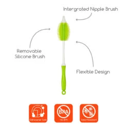 Innobaby Cleanin' SMART 2-In-1 Silicone Bottle Brush -Megababies USA IB A sku with icons ver2 Silicone Brush 86319.1615575894