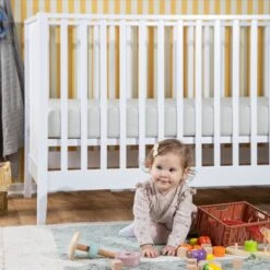 Dadada LaLa 3-in-1 Convertible Crib -Megababies USA Lala Crib White Lifestyle ToddlerGirlBlocks