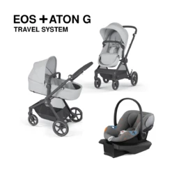 Cybex EOS 5-in-1 Travel System Stroller + Lightweight Aton G Infant Car Seat -Megababies USA LavaGrey BlackFrame EOS 08
