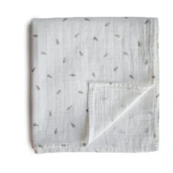 Mushie Organic Cotton Muslin Swaddle Blanket -Megababies USA Leaves swaddle c0fc2ba1 334e 4eee bbc3 696ed9be89ed