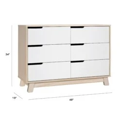 Babyletto Hudson 6-Drawer Assembled Double Dresser -Megababies USA M4216NXW dimensions