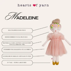 Ely's & Co. Hearts Of Yarn Madeleine Ballerina Doll -Megababies USA MEDELEINE