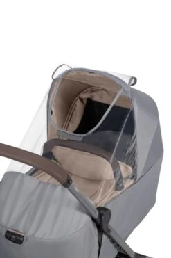 Joolz Aer+/ Aer2 Cot Rain Cover -Megababies USA Medium SandytaupeJoolzAer2RaincoverWithcot SideView FromAbove Sandytaupe