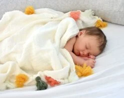 Childhome Pack Of 4 Tetra Cotton Cloths With Tassel 12 Childhome Pack Of 4 Tetra Cotton Cloths With Tassel -Megababies USA Moodshots CCTWPP MOOD 4