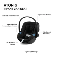 Cybex EOS 5-in-1 Travel System Stroller + Lightweight Aton G Infant Car Seat -Megababies USA MoonBlack BlackFrame EOS 06