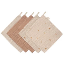 Mushie Muslin Cotton Washcloth 5-Pack -Megababies USA MuslinCottonWashcloth5 Pack RainbowsCombo Lined