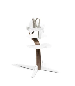 Stokke Nomi High Chair Bundle -Megababies USA Nomi Walnut White BS US Hrn Ext 5426
