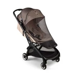 Bugaboo Butterfly / Dragonfly Mosquito Net -Megababies USA OriginalJPG 100314001 butterfly complete black taupe mosquit net sideshot visor extended