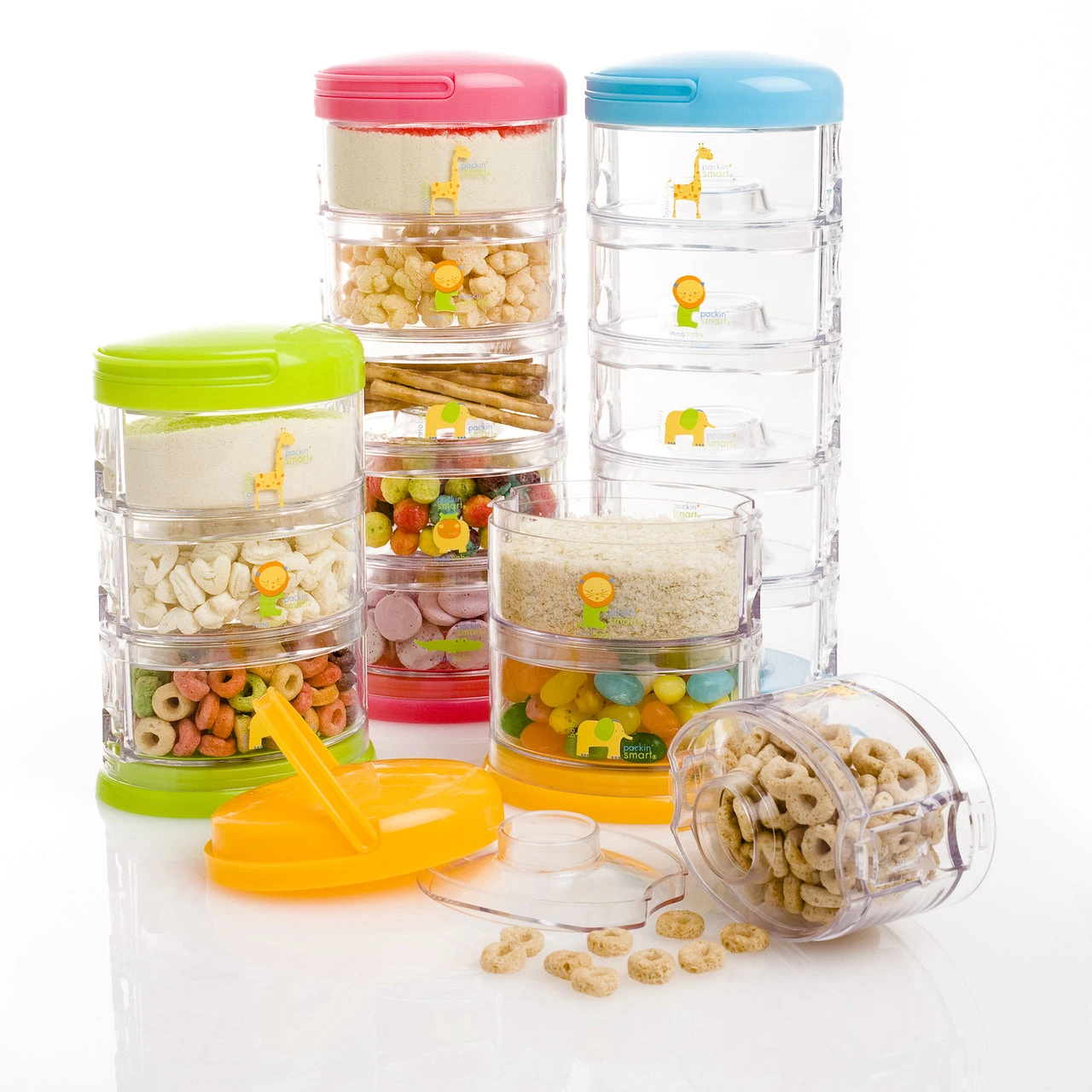 Innobaby Packin' SMART Stackables Formula Dispenser And Snack Case - 5 Tier 4 Innobaby Packin' SMART Stackables Formula Dispenser And Snack Case - 5 Tier - Image 4