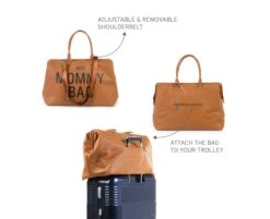 CHILDHOME MOMMY BAG LEATHER LOOK BROWN -Megababies USA Packshots CWMBBLLBR Features