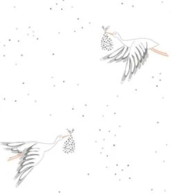 Stokke Sleepi Mini Fitted Sheet - Petit Pehr Collection 80cm -Megababies USA Petit Pehr Stokke Stork Print.SP