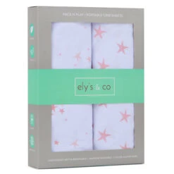 Ely's & Co. Cotton Pack N Play/ Porta Crib Sheet - 2 Pack -Megababies USA Pink Star PNP 1 2 600x 32b31401 c717 4c83 a45c e4344281875f