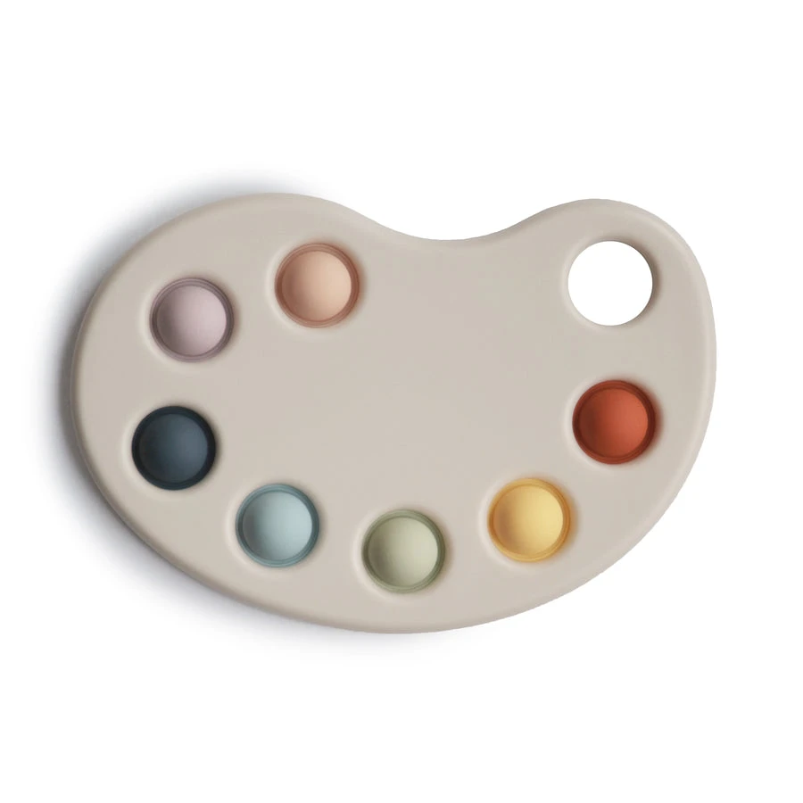 Mushie Paint Palette Press Toy 1 Mushie Paint Palette Press Toy
