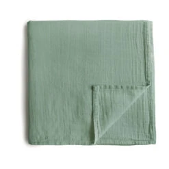 Mushie Organic Cotton Muslin Swaddle Blanket -Megababies USA RomanGreen swaddle edit c65b38f7 14d8 4920 ab23 36cd4497fe1b