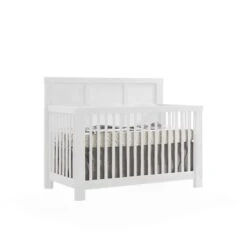 Natart Rustico ''5-in-1'' Convertible Crib With Wood Panel (w/out Rails) -Megababies USA Rustico crib white