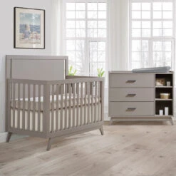 Tulip Sissi Convertible Crib And Dresser Combo -Megababies USA SISSIGREIGE