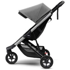 Thule Spring Stroller -Megababies USA Small Thule Spring Alu GreyMelange SIDE 11300100 11300305