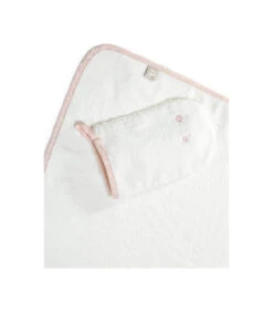 Stokke Hooded Towel -Megababies USA Stokke 20Hooded 20Towel 20PINK 20BEE 20detail 20171201 9113