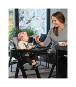 Stokke Steps High Chair Complete With Legs, Seat, Babyset, Cushion, And Tray -Megababies USA Stokke 20Steps 20Chair 20Black 20Cushion 20Timeless 20Grey 20201214 B17R1409 zoom eCom