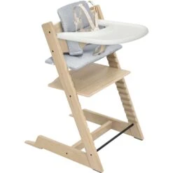 Stokke Tripp Trapp High Chair² Oak With Cushion + Stokke Tray