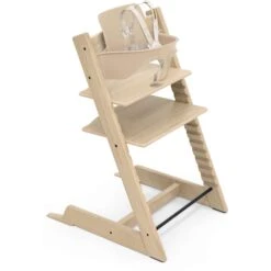 Stokke Tripp Trapp High Chair² Oak With Cushion + Stokke Tray -Megababies USA TrippTrapp OakNatural BS Natural Harness 1 5 US