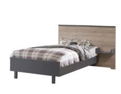 Tulip Metro Twin Bed Conversion Rails And Low Profile Footboard 39" -Megababies USA Urban Collection 01 Natural and Charcoal Bed 01