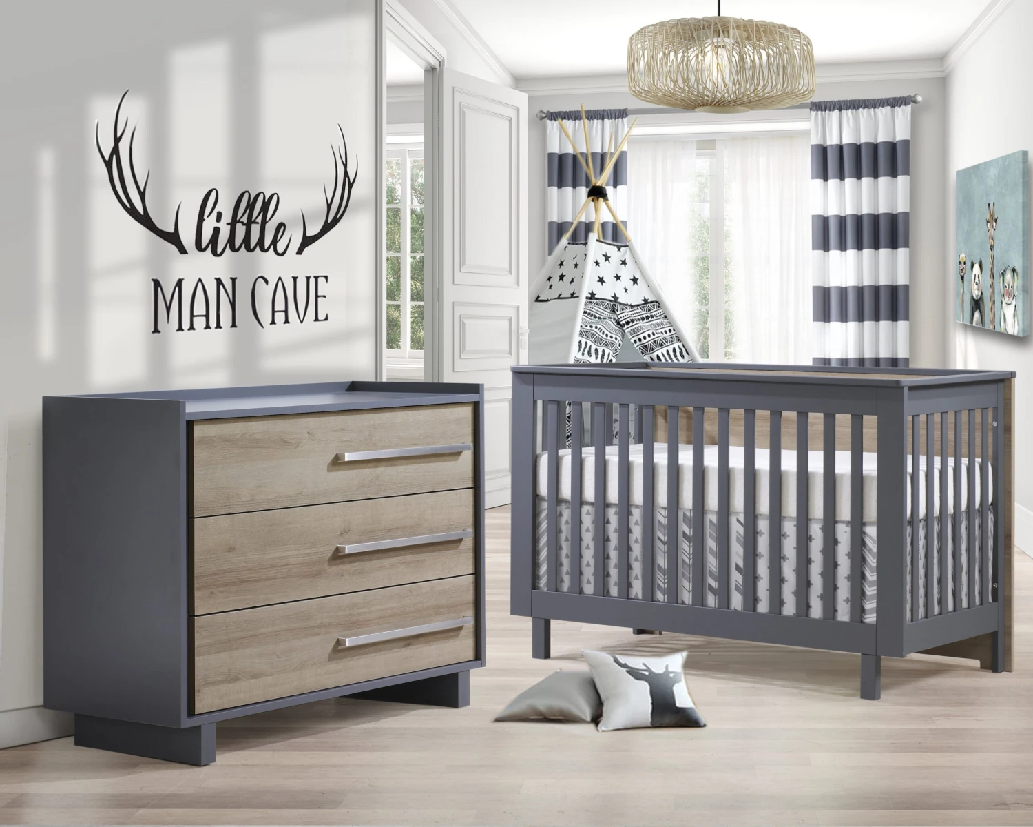 Tulip Urban Collection Convertible Crib And 3 Drawer Dresser XL 2-Piece Set 4 Tulip Urban Collection Convertible Crib And 3 Drawer Dresser XL 2-Piece Set - Image 4