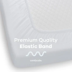 Comfy Cubs Muslin Fitted Crib Sheet -Megababies USA WhiteBCSinfograph
