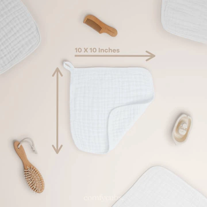 Comfy Cubs Muslin Cotton Baby Washcloths 3 Comfy Cubs Muslin Cotton Baby Washcloths - Image 3