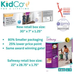 KidCo Quick Install Safeway Top Of Stair Baby Safety Gate 7 KidCo Quick Install Safeway Top Of Stair Baby Safety Gate -Megababies USA b86d20d70aa2170e835057cd6ad717716746d93eea203a5f928491dffe0a3198