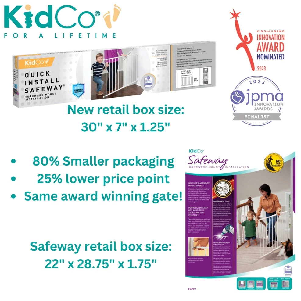 KidCo Quick Install Safeway Top Of Stair Baby Safety Gate 3 KidCo Quick Install Safeway Top Of Stair Baby Safety Gate - Image 3