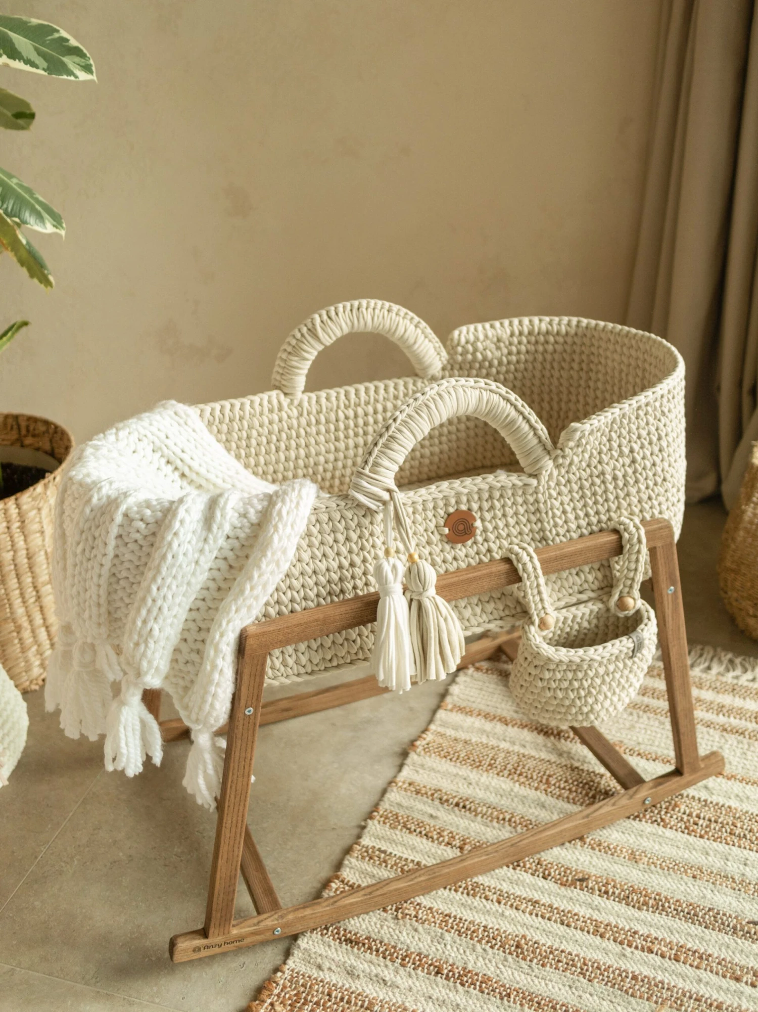 Anzy Home Boho Knitted Baby Blanket 5 Anzy Home Boho Knitted Baby Blanket - Image 5