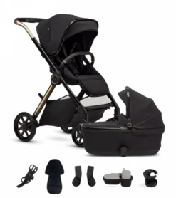 Silver Cross Reef 2 Stroller + Accessory Bundle + Folding Bassinet