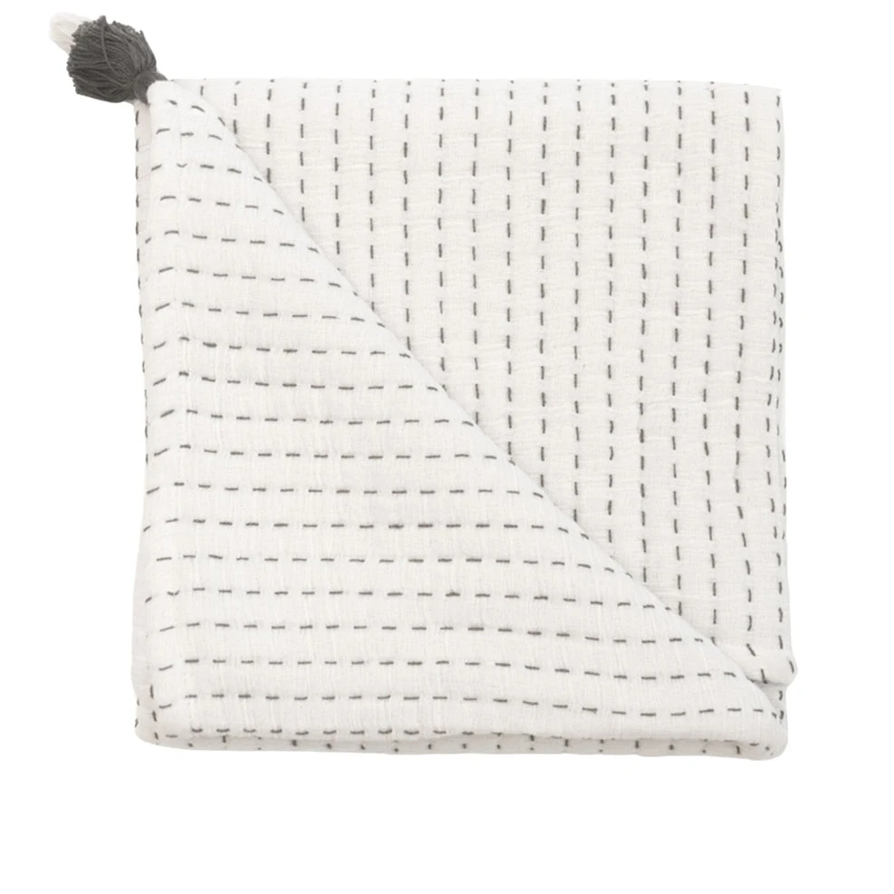 Crane Baby Stitched Striped Blanket 2 Crane Baby Stitched Striped Blanket - Image 2