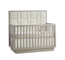 Natart Como High Back Convertible Crib -Megababies USA como convertible crib upholstered panel dove 1