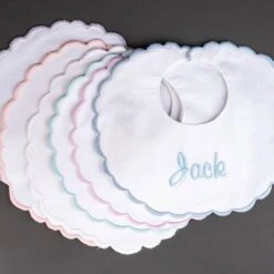 Edward Boutross Double Thick Scallop Baby Bibs