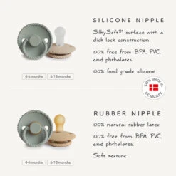 Mushie FRIGG Rope Silicone Pacifier 2-Pack (Copy) -Megababies USA frigg rubbersiliconeinfographic rope 1