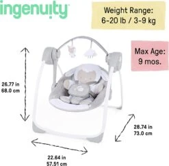 Ingenuity Comfort 2 Go Portable Swing -Megababies USA ig5