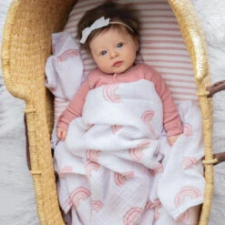 Ely's & Co. Cotton Muslin Swaddle Blanket - 2 Pack -Megababies USA image 450e2836 f50b 42fa ba04 681c4d44895f