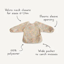 Mushie Long Sleeve Bib 16 Mushie Long Sleeve Bib -Megababies USA long sleeve bib info