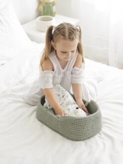 Anzy Home Doll Cradle Round Hood With Stand -Megababies USA mini str sage 7