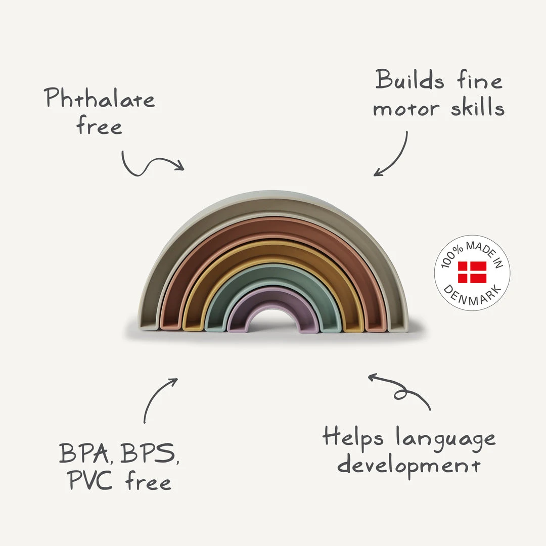 Mushie Rainbow Stacker Toy 2 Mushie Rainbow Stacker Toy - Image 2