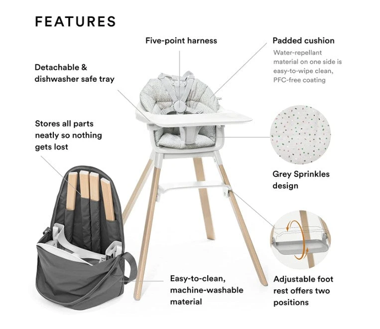 Stokke Clikk High Chair With Cushion Travel Bundle 2 Stokke Clikk High Chair With Cushion Travel Bundle - Image 2